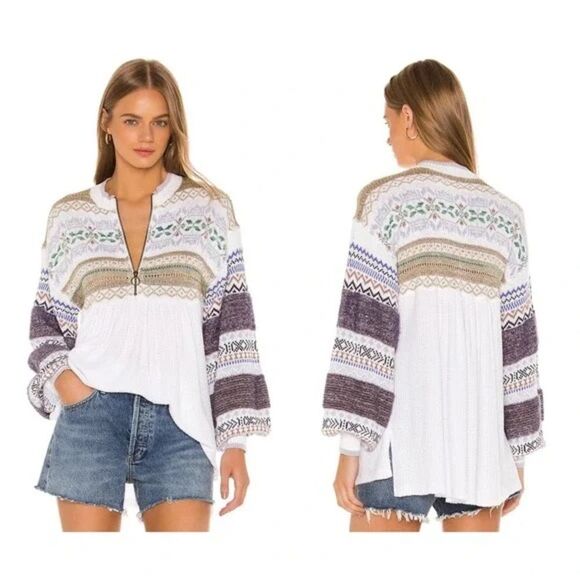 Free People Cozy Cottage Sweater Size Large - Picture 1 of 11